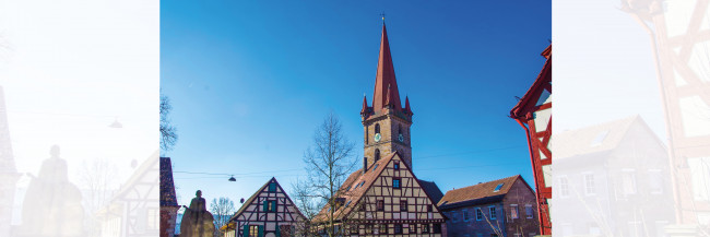 St. Johannis Burgfarrnbach vom Pfarrhaus aus